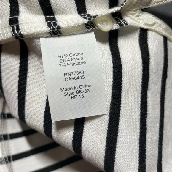 NWT J Crew Factory Women’s Sz S Shell Top W/ Rhinestone At Neck Blue White B8283 - Picture 6 of 11